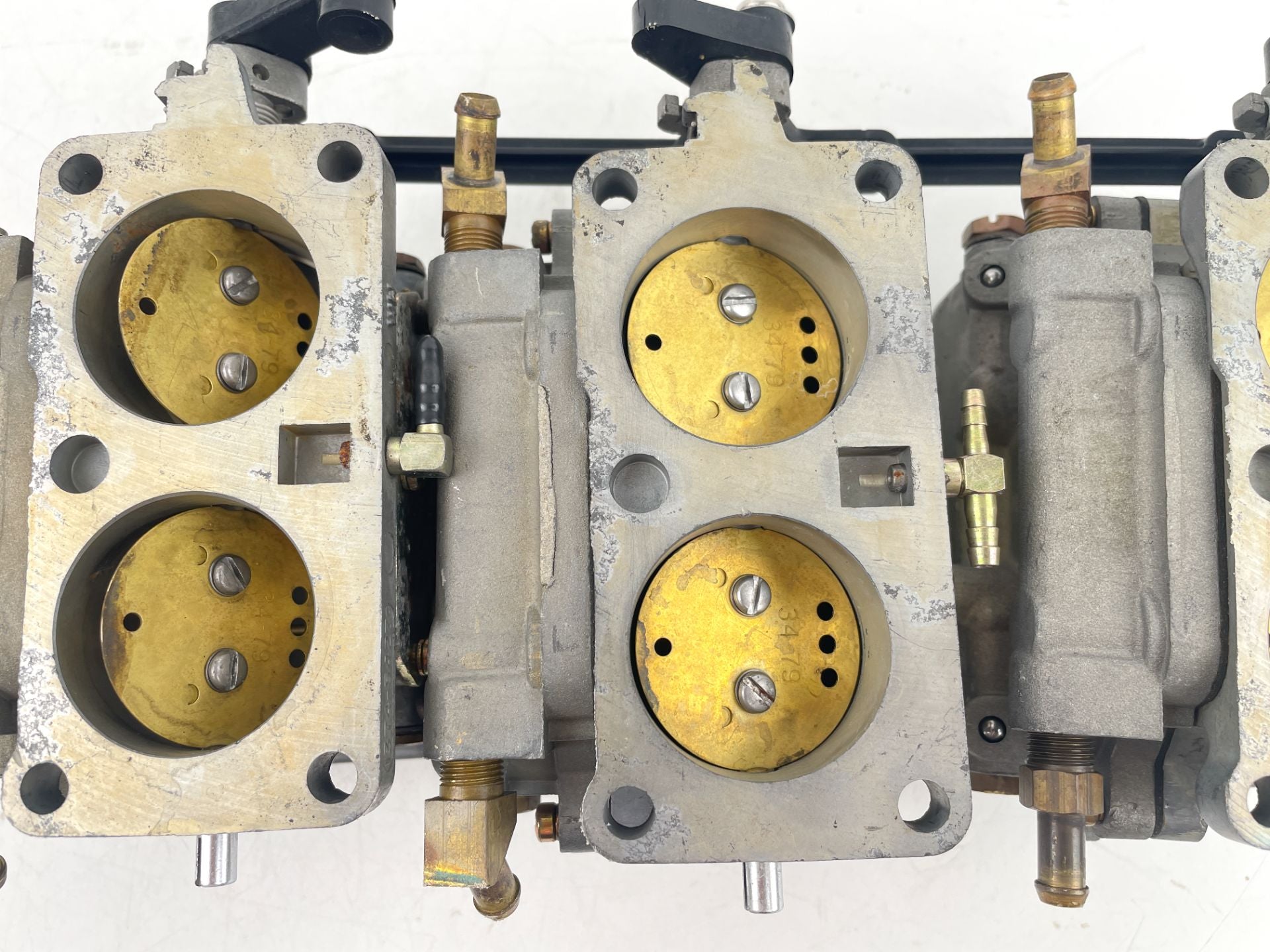 1989 Mercury 150 HP 2 Stroke Outboard Carburetor Set Top Middle Bottom WH-48