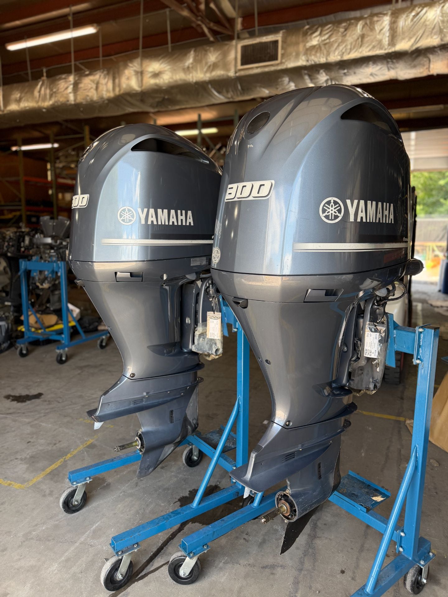 2013 Twin Yamaha F300 300HP 4 Stroke Outboard Engines W/ 25" Shaft 584 Hours