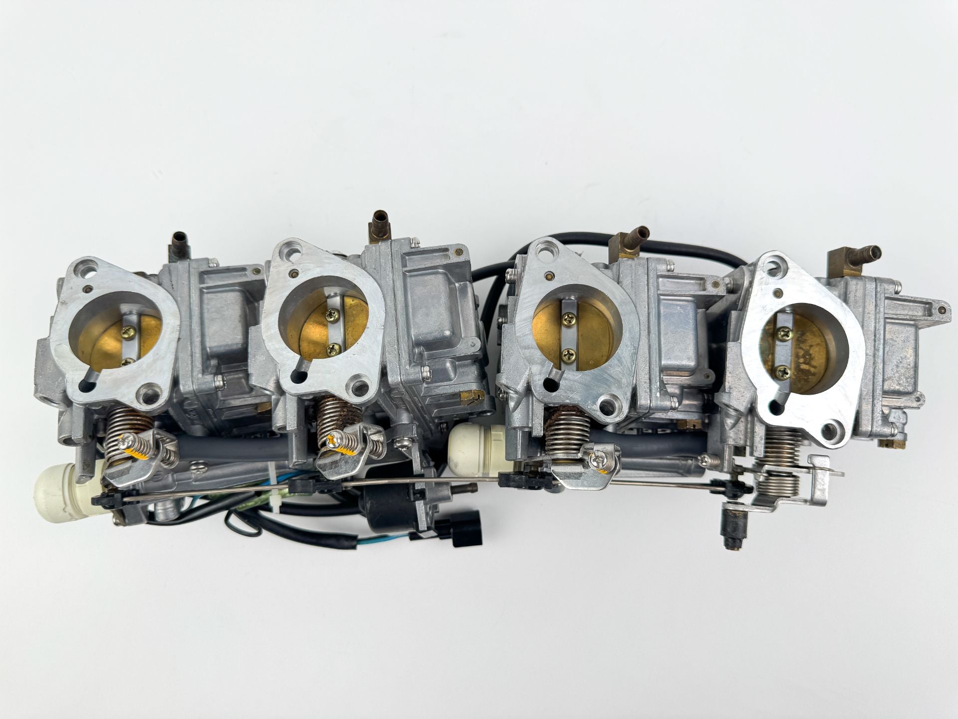 03-04 Yamaha 90HP 4 Stroke Outboard 1 2 3 4 Carburetor Set Of 4 - Good Condition