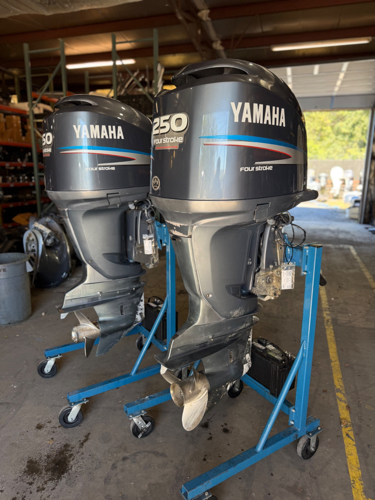 Twin 2007 Yamaha F250 250HP 4 Stroke Outboard Engines 25" - 205 Hours