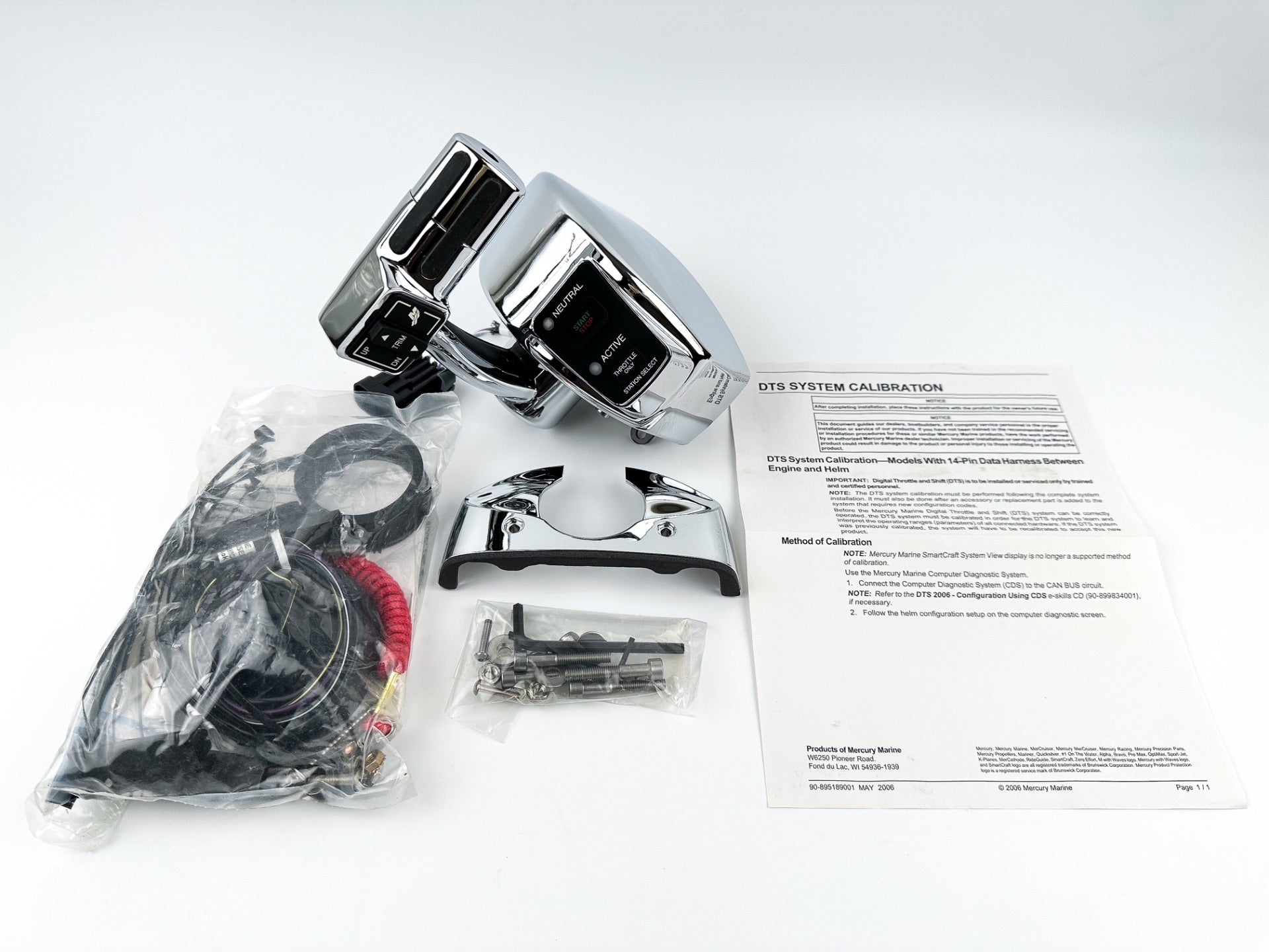 Mercury DTS Console Top Mount Single Outboard Control Slim Binnacle 896609A01