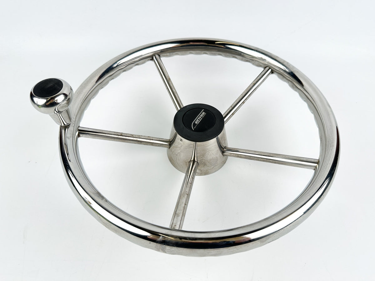 Boston Whaler Stainless Steel Steering Wheel W/ Turning Knob 13" 5 Spoke