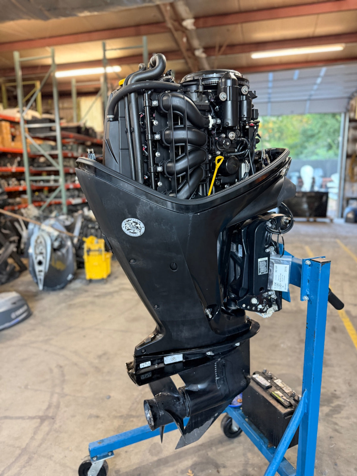 Starboard view of donor motor M-001091; complete motor not for sale