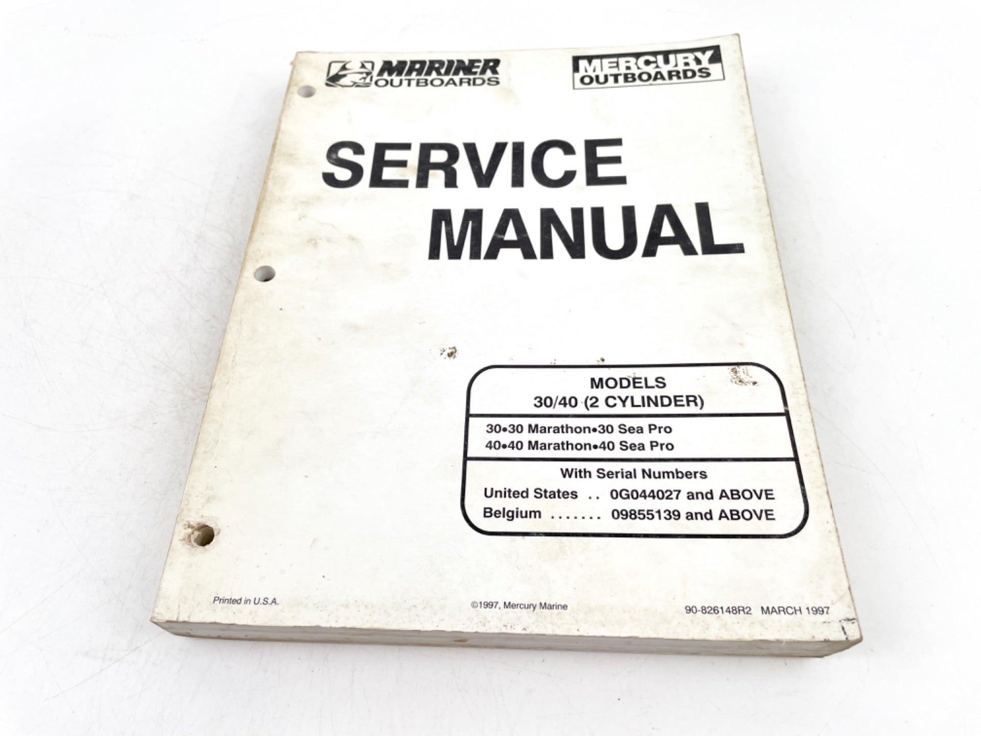 1997 Mercury Mariner Outboards 30 / 40 HP 2 Cylinder Shop Manual 90-826148r2