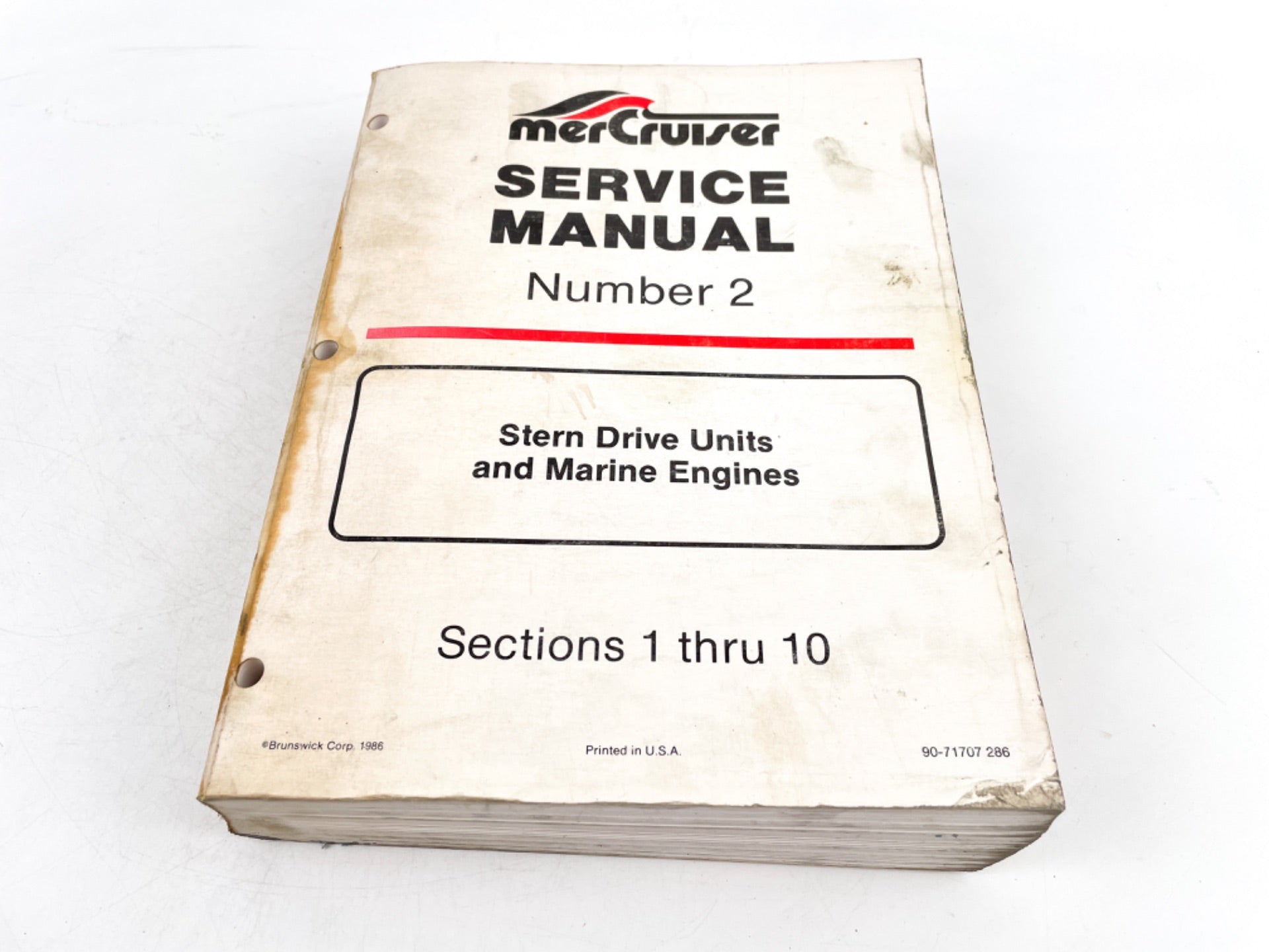 MerCruiser Service Manual #2 Sections 1-10 286 1986 Mercury Stern Drive 90-71707