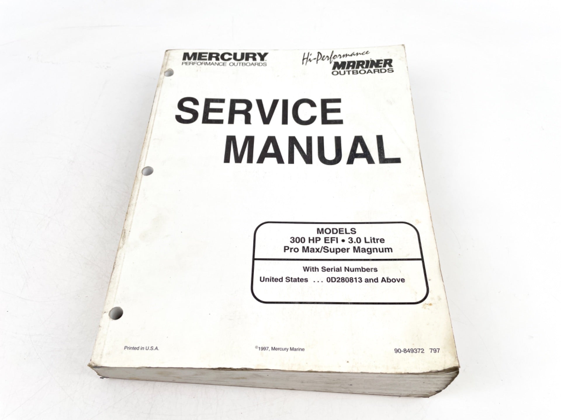 1997 Mercury Marine 300 HP EFI 3.0L ProMax/Super Magnum Service Manual 90-849372