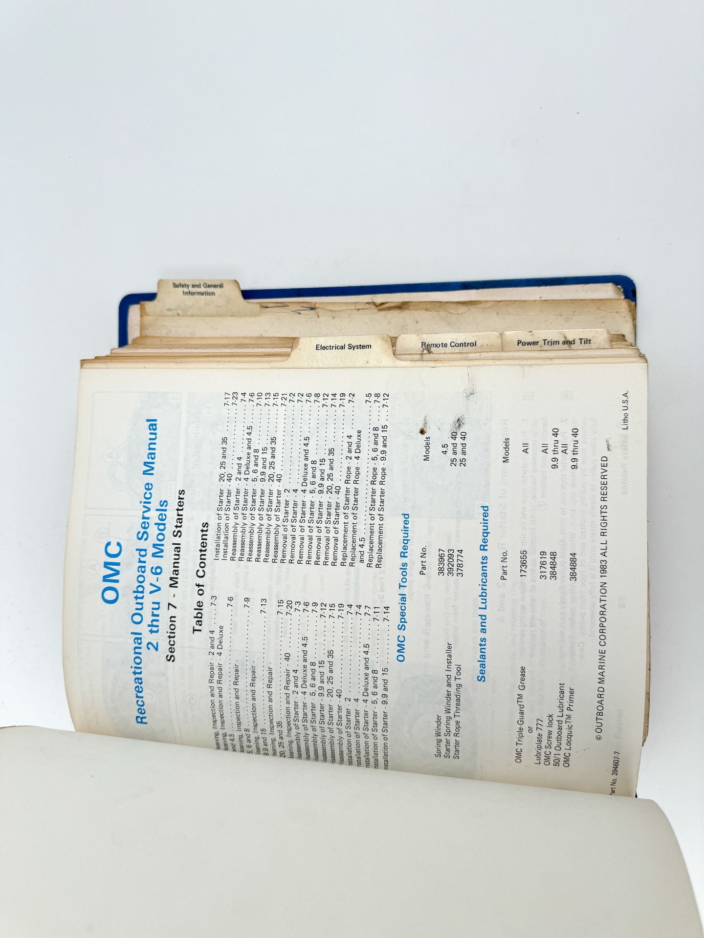 1984 OMC Service Manual Book Set