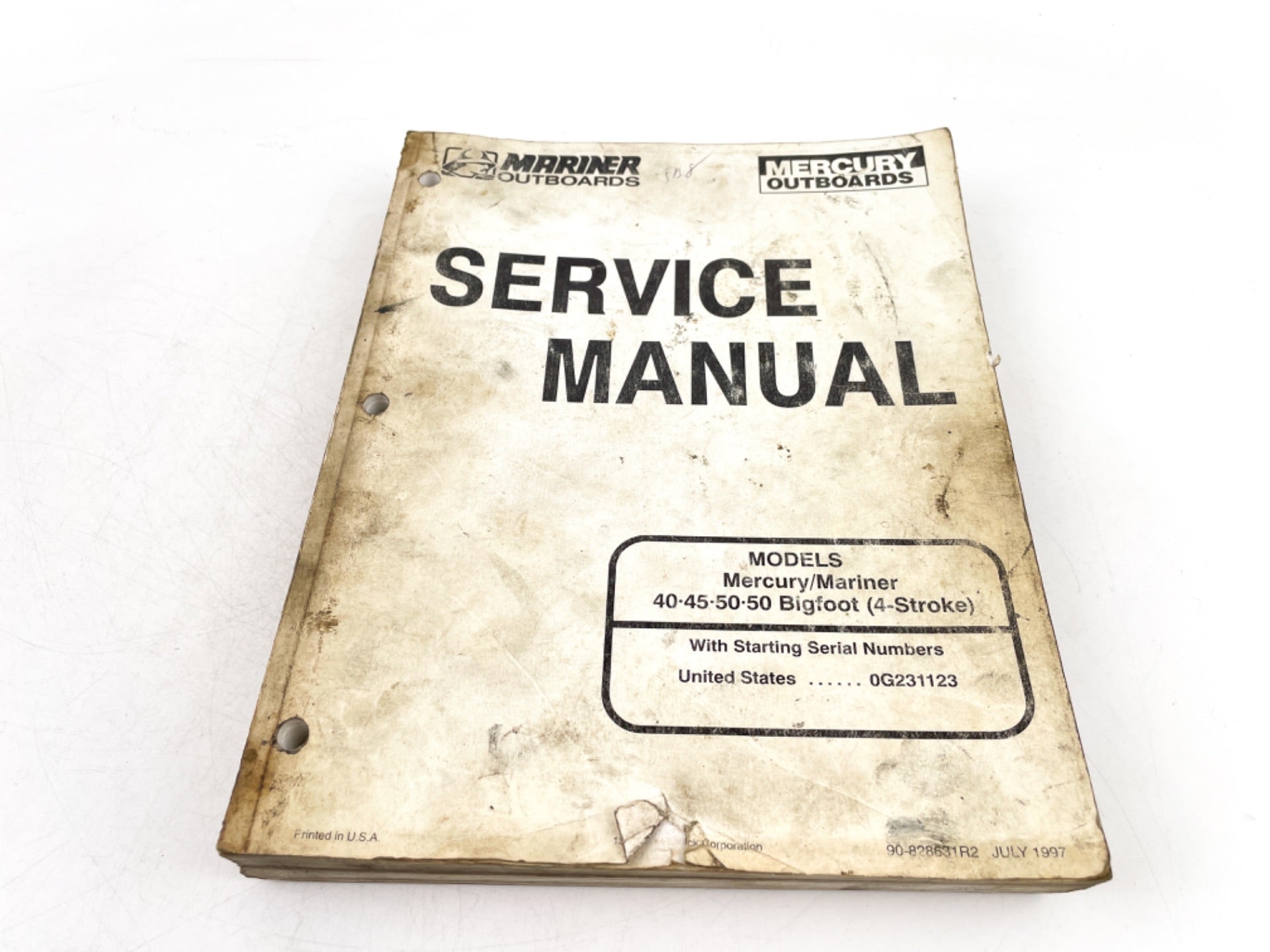 Mariner Mercury 40 45 50 HP Bigfoot 4 Stroke Service Manual 90-828631R3