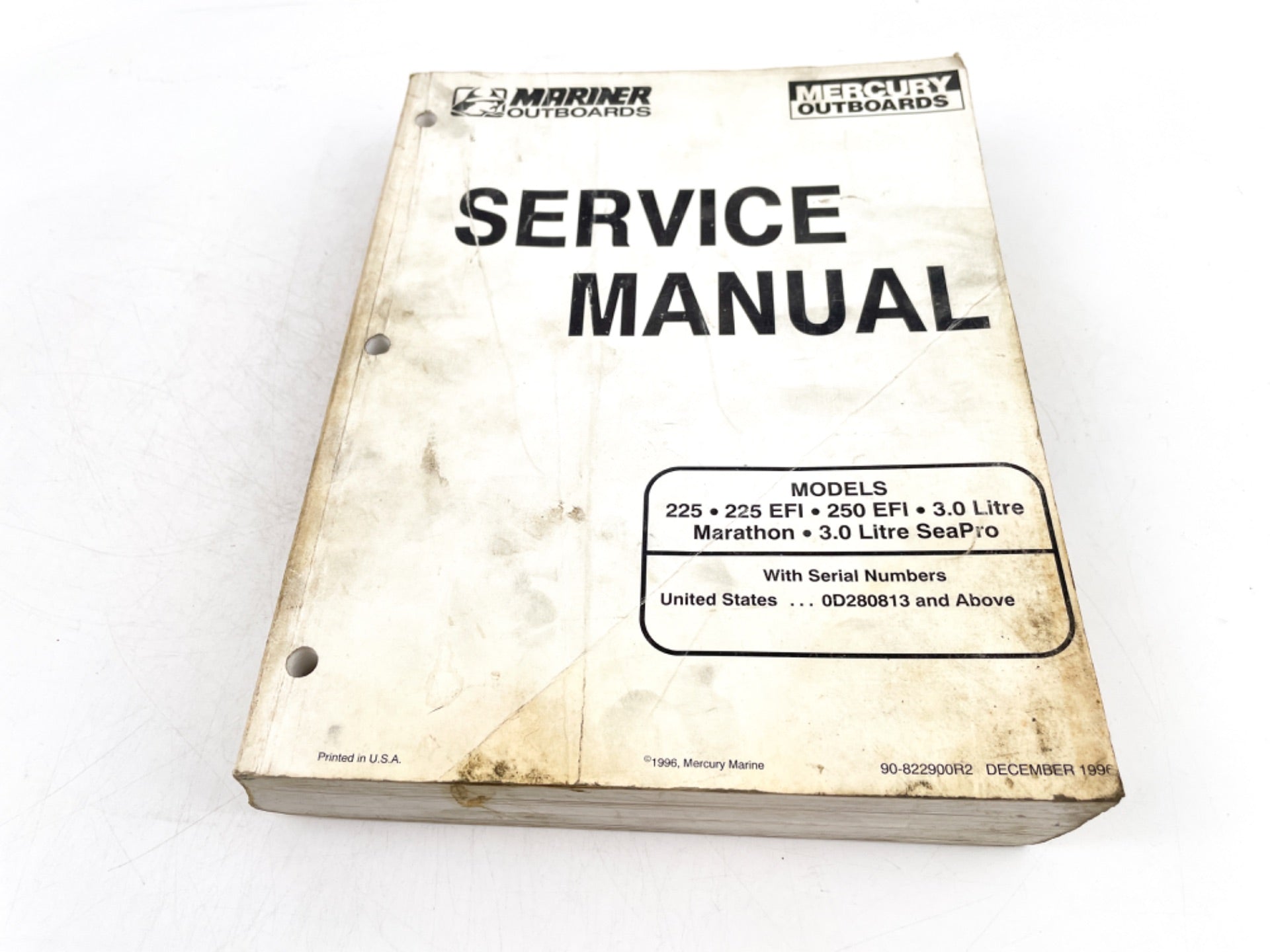 Mercury Outboard 225 250 HP EFI 3.0L Service Manual 90-822900R2