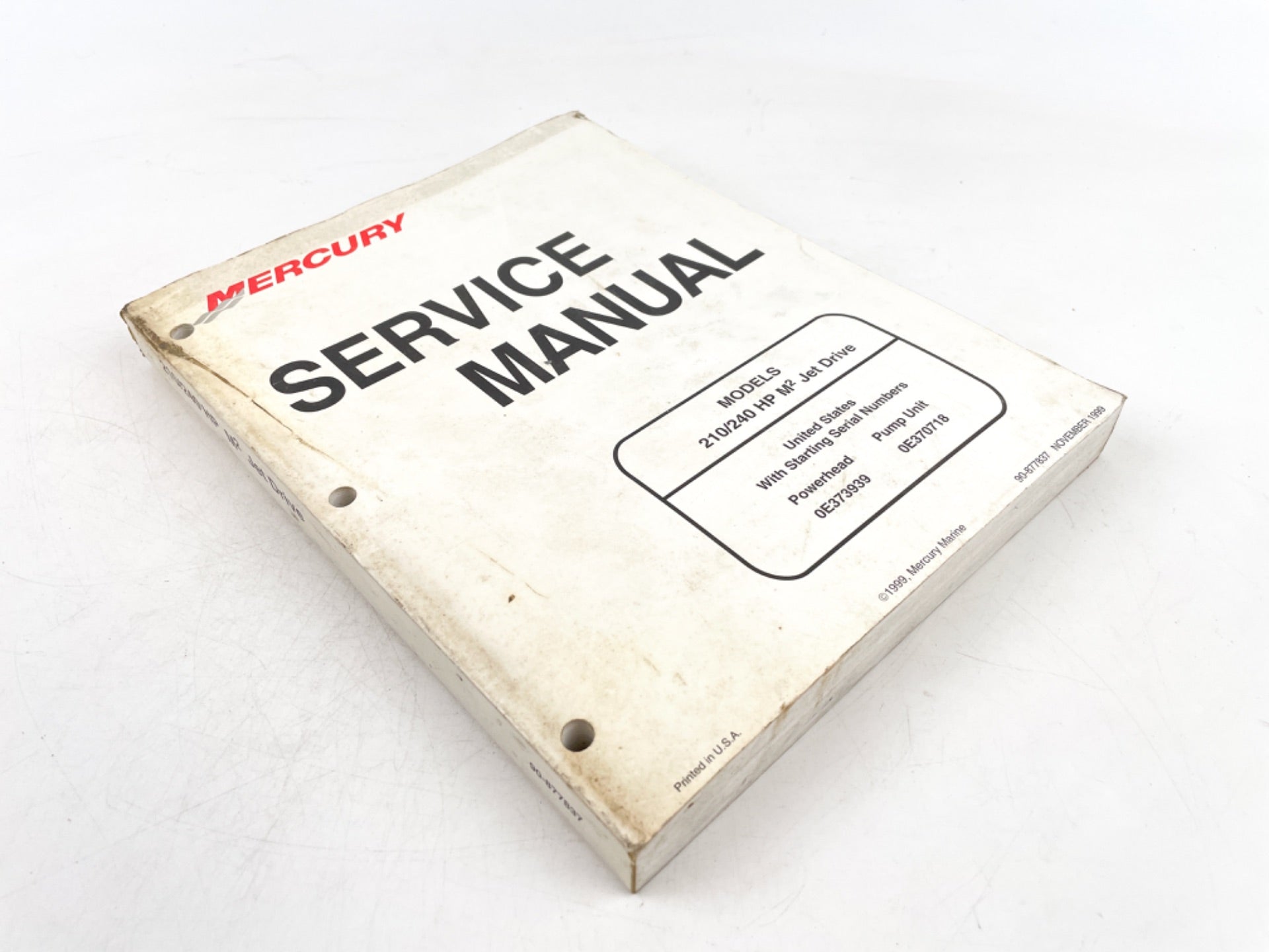 1999 Mercury Marine 210 240 HP Jet Drive service manual 90-877837