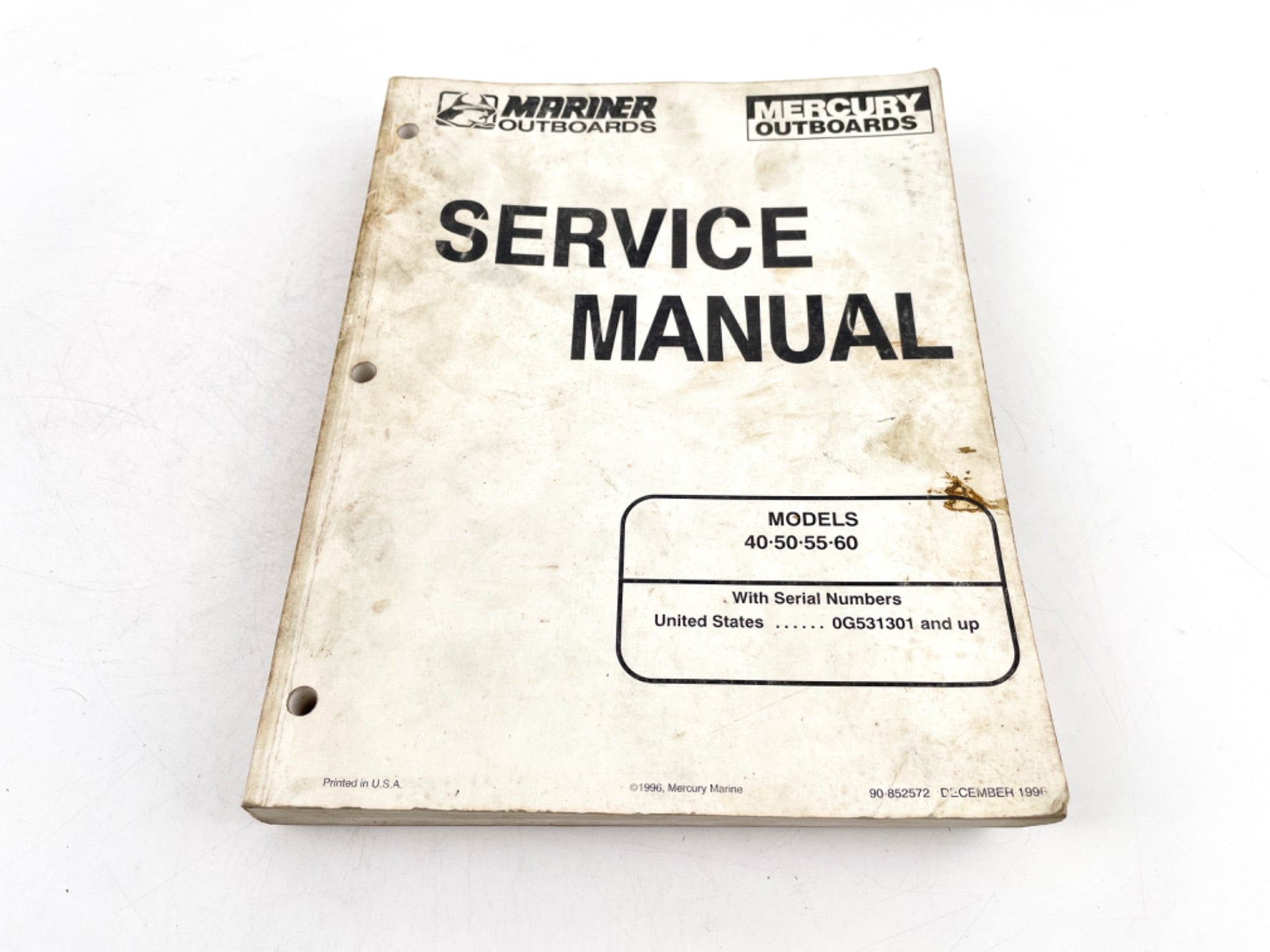 1996 Mercury/Mariner Outboards 40/50/55/60 Models Service Manual 90-852572