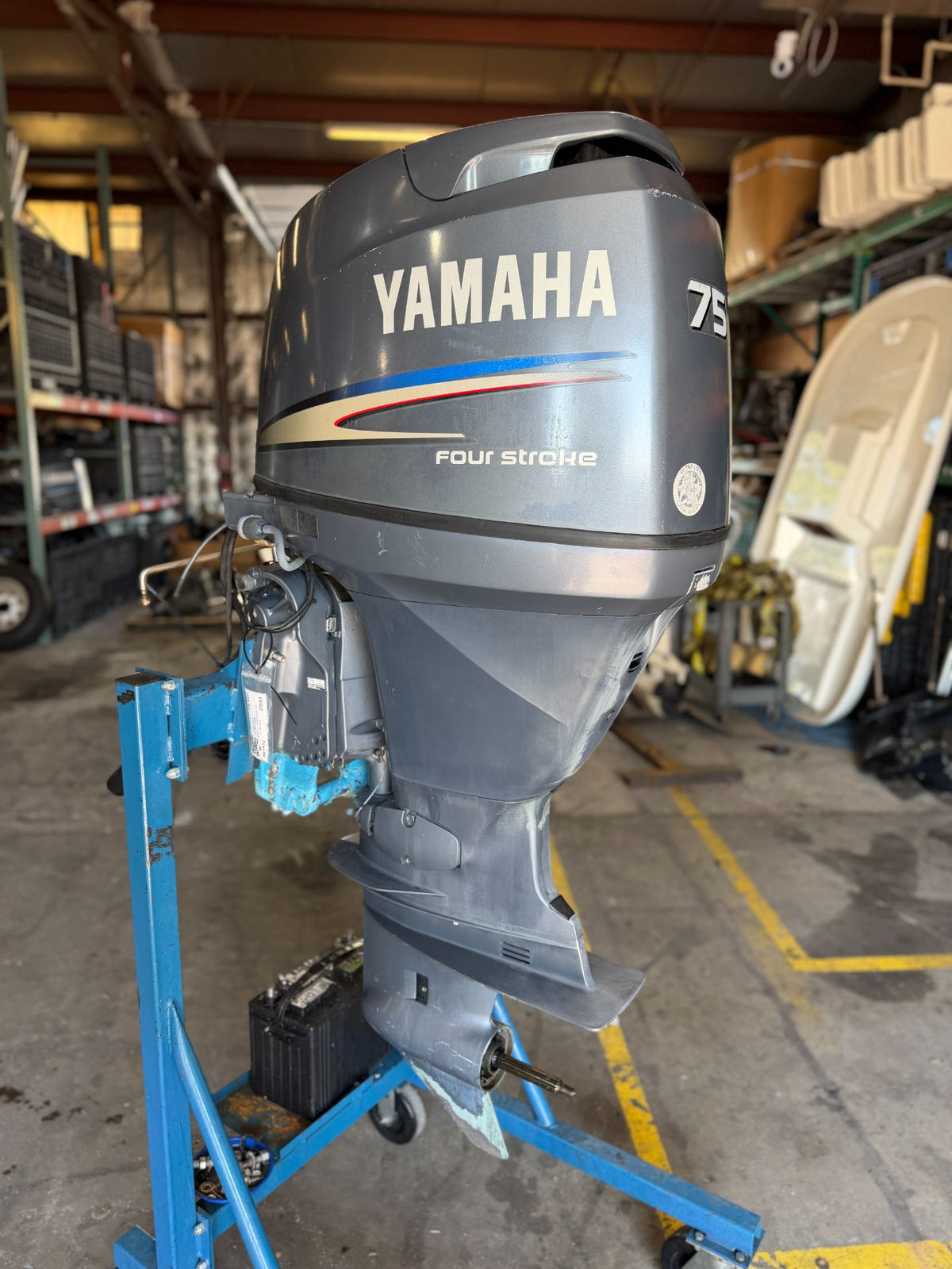 2003 Yamaha 75HP 4 Stroke Outboard Engine W/ 20" Shaft Carbureted