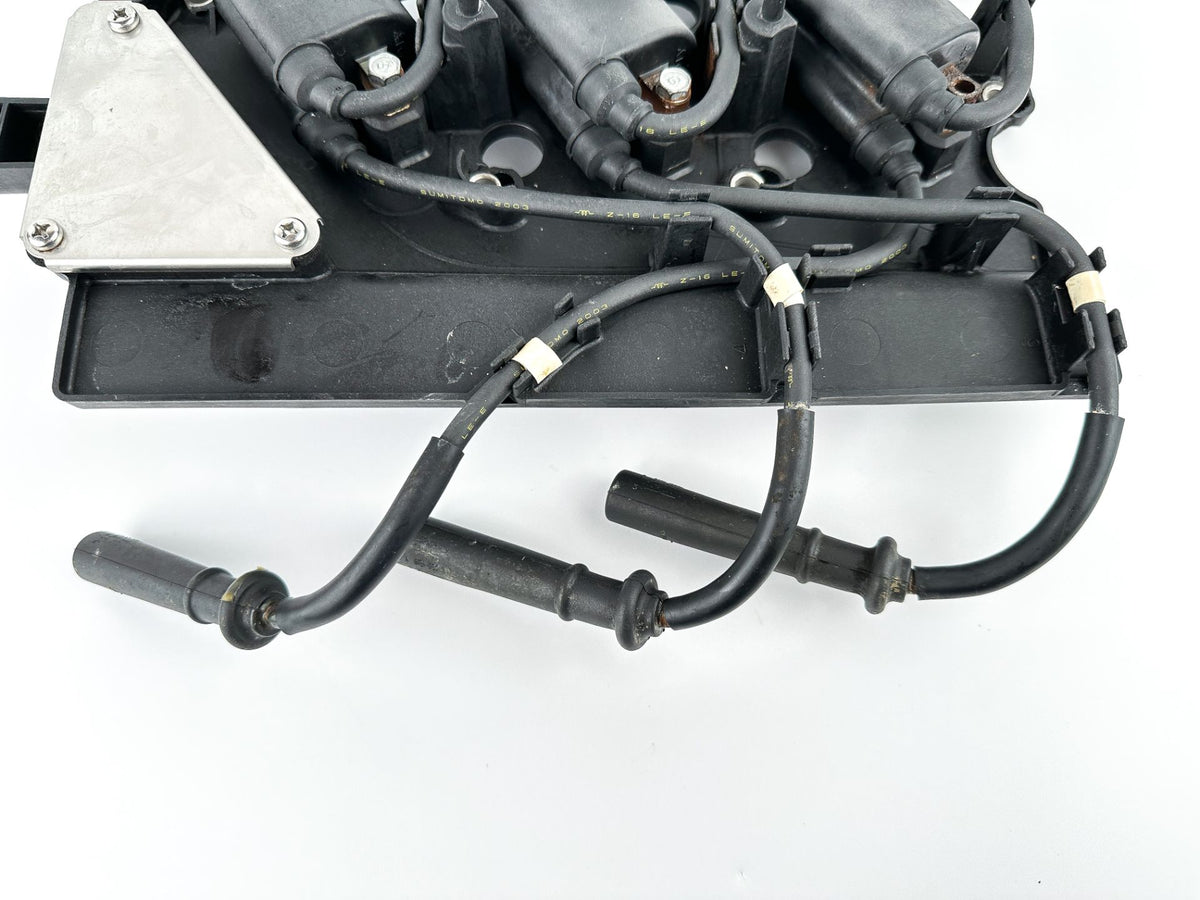 2004 Yamaha 225 HP 4 Stroke Outboard Ignition Coil Set W/ Plate 69J-82310-00-00 OEM