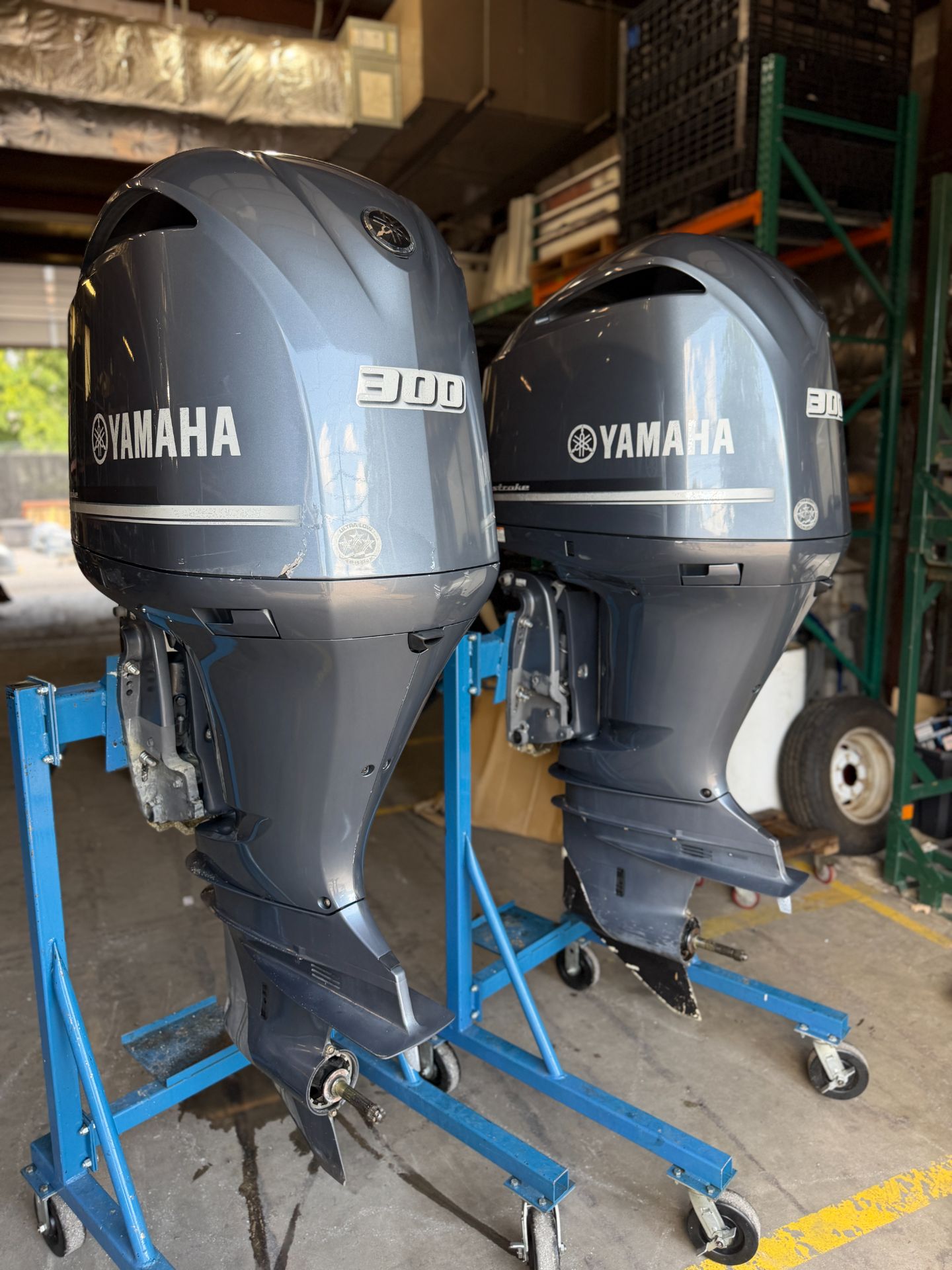 2013 Twin Yamaha F300 300HP 4 Stroke Outboard Engines W/ 25" Shaft 584 Hours