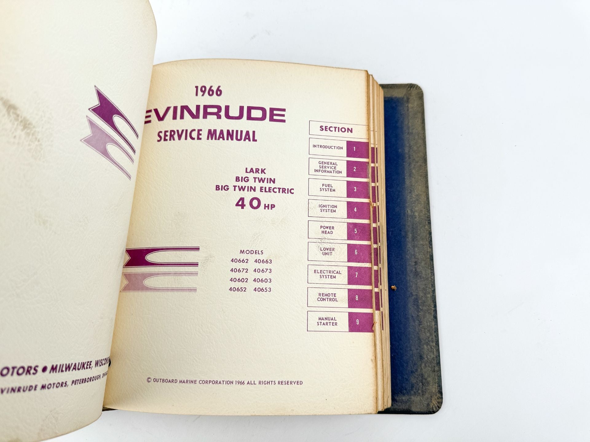 1966 Evinrude Service Manual Book Set