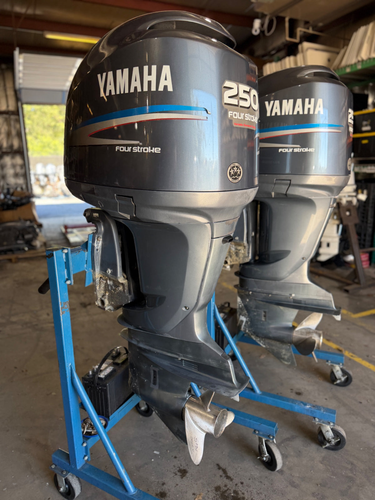 Twin 2007 Yamaha F250 250HP 4 Stroke Outboard Engines 25" - 205 Hours
