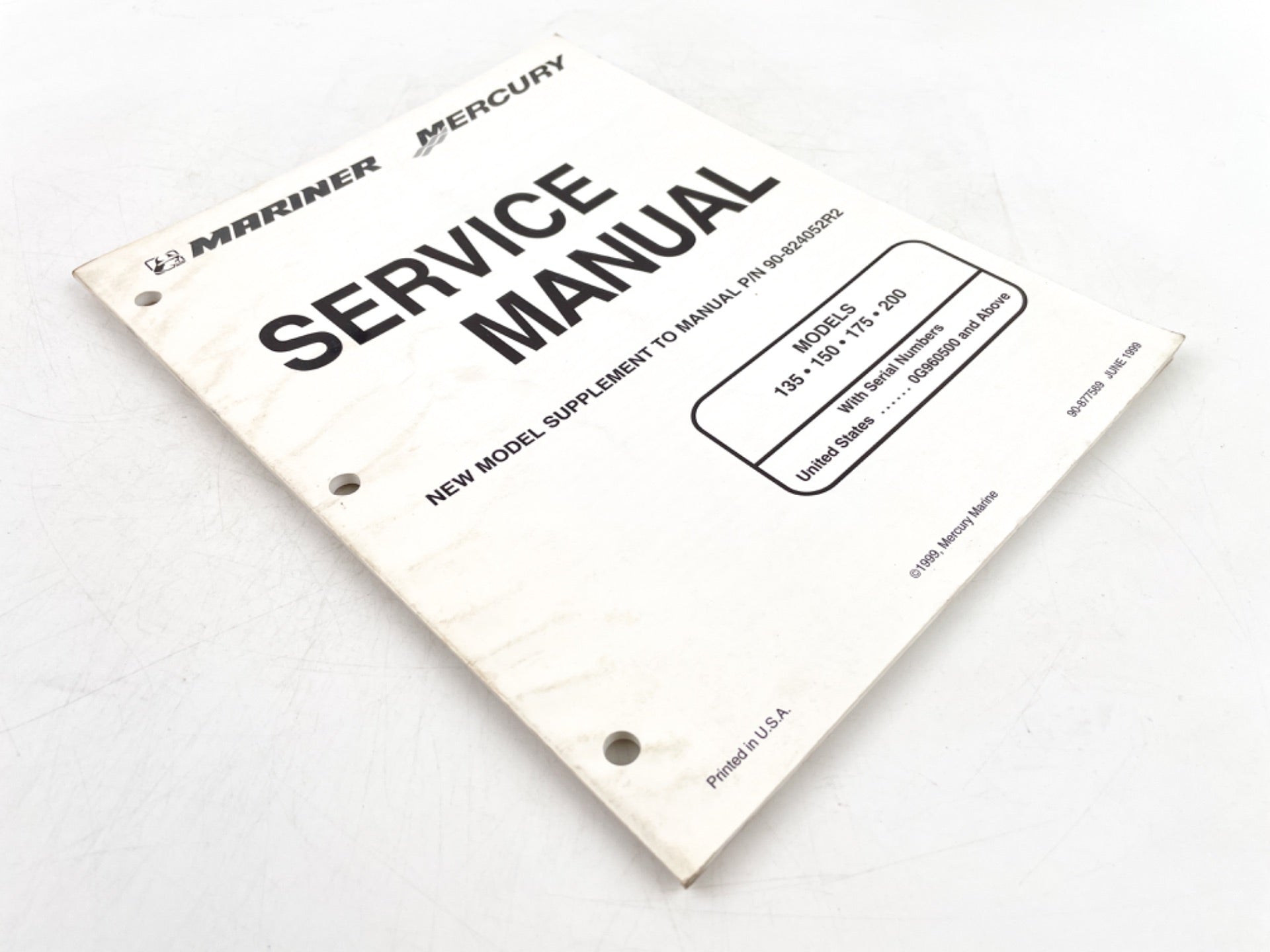 1999 Mercury/Mariner 135/150/175/200 Models Supplement Service Manual 90-877569