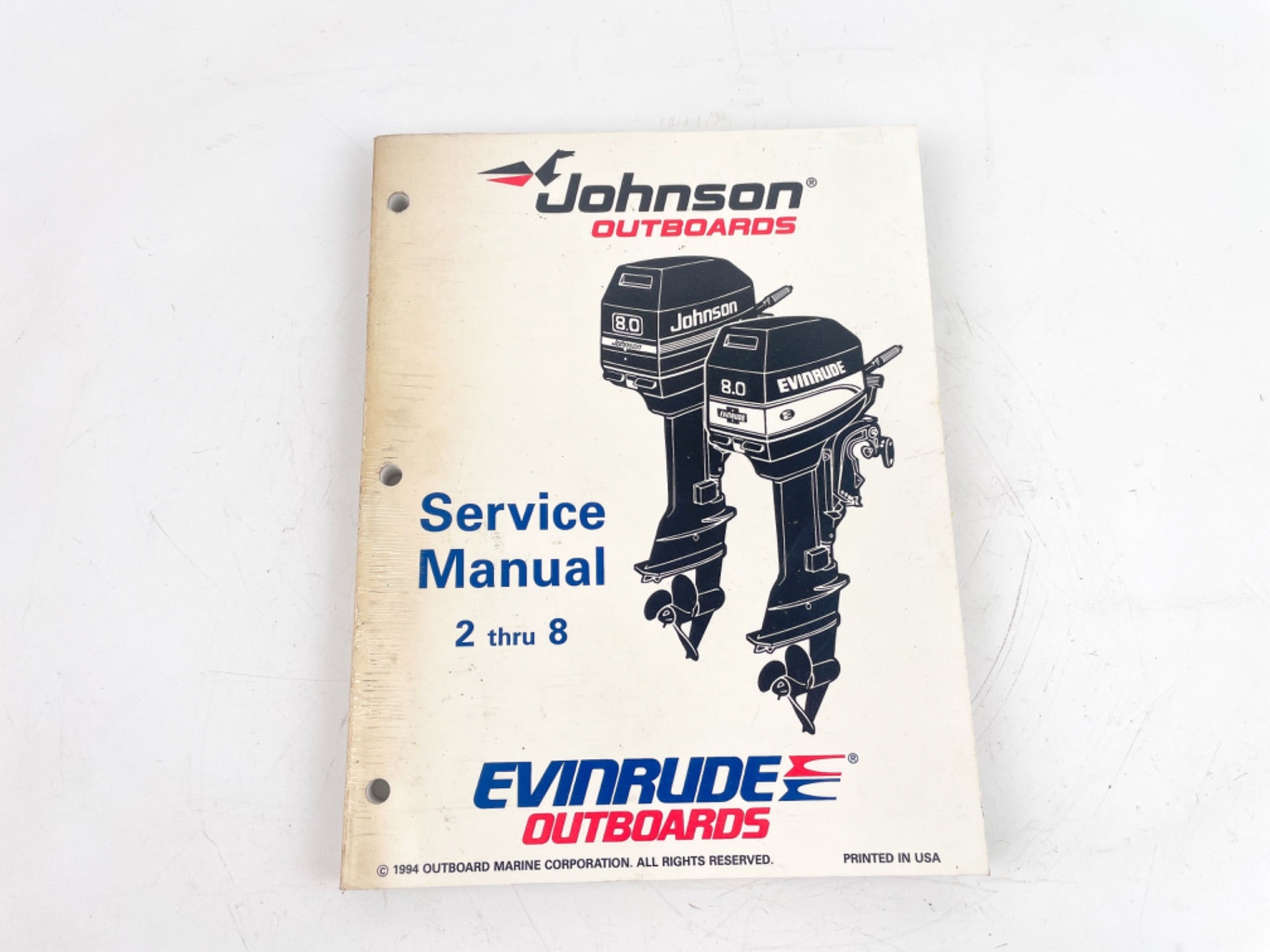 OEM 1994 JOHNSON/E OUTBOARD SERVICE MANUAL 9.9-30 2-CYLINDER MODELS 503146