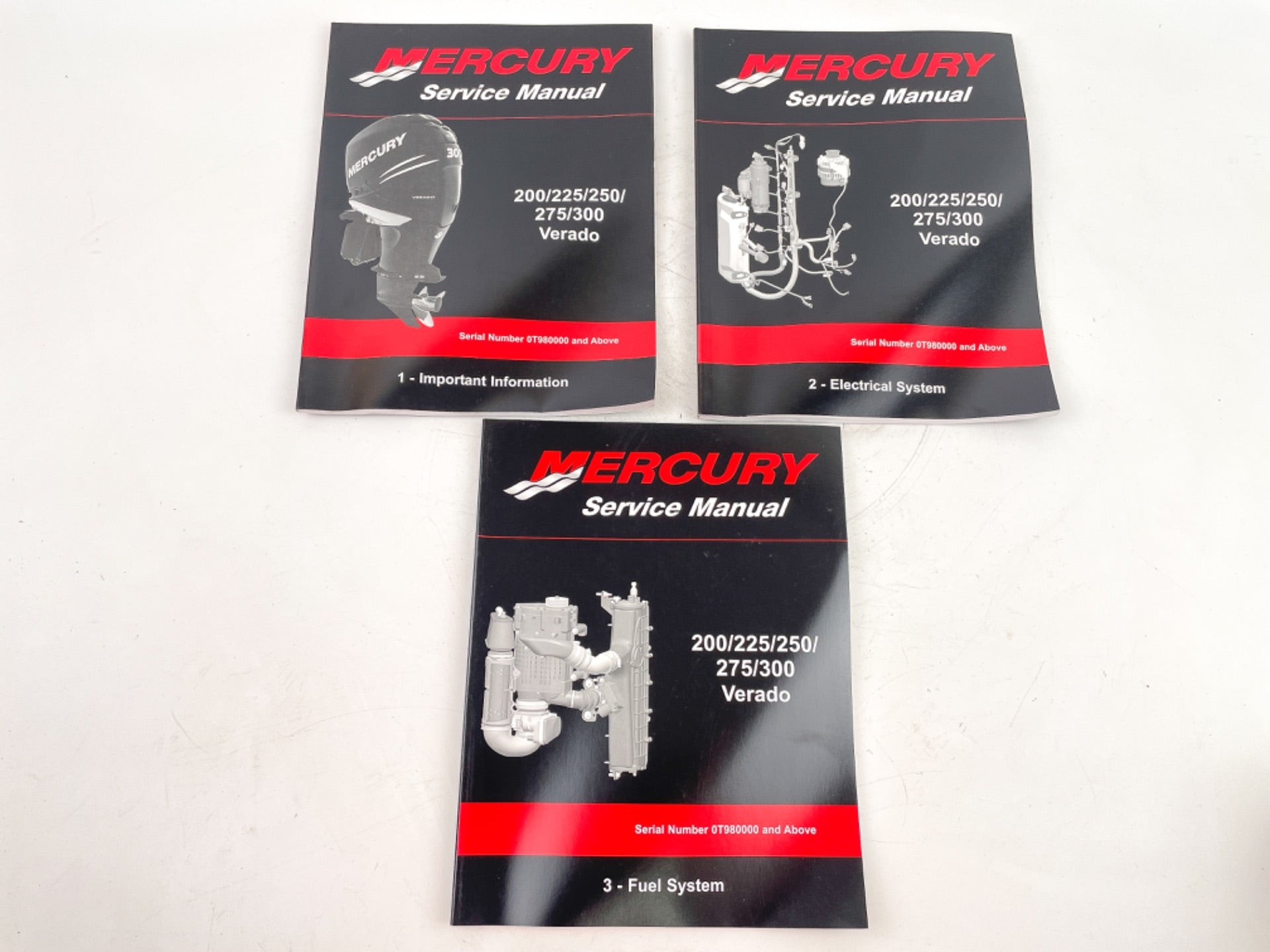 2008 Mercury 200 thru 300 Verado Sec 1-6/7/8 Service Manual Set 90-896580101