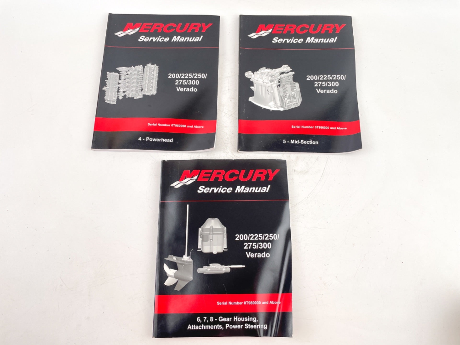 2008 Mercury 200 thru 300 Verado Sec 1-6/7/8 Service Manual Set 90-896580101