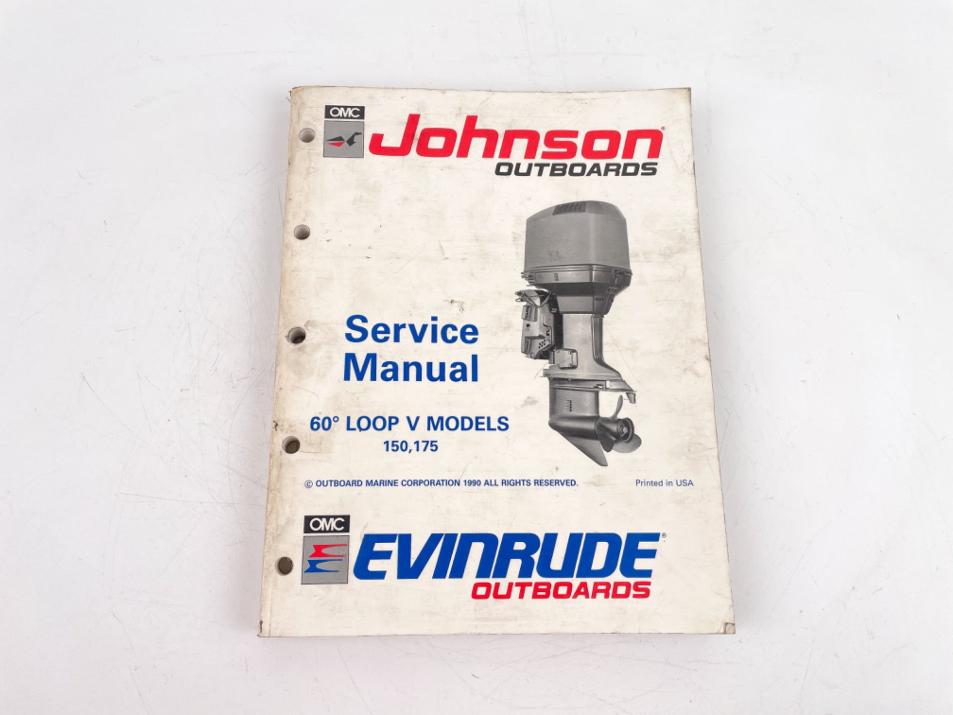 1990 Used OEM Johnson Evinrude Outboard Manual 60° Loop V 150, 175 507950