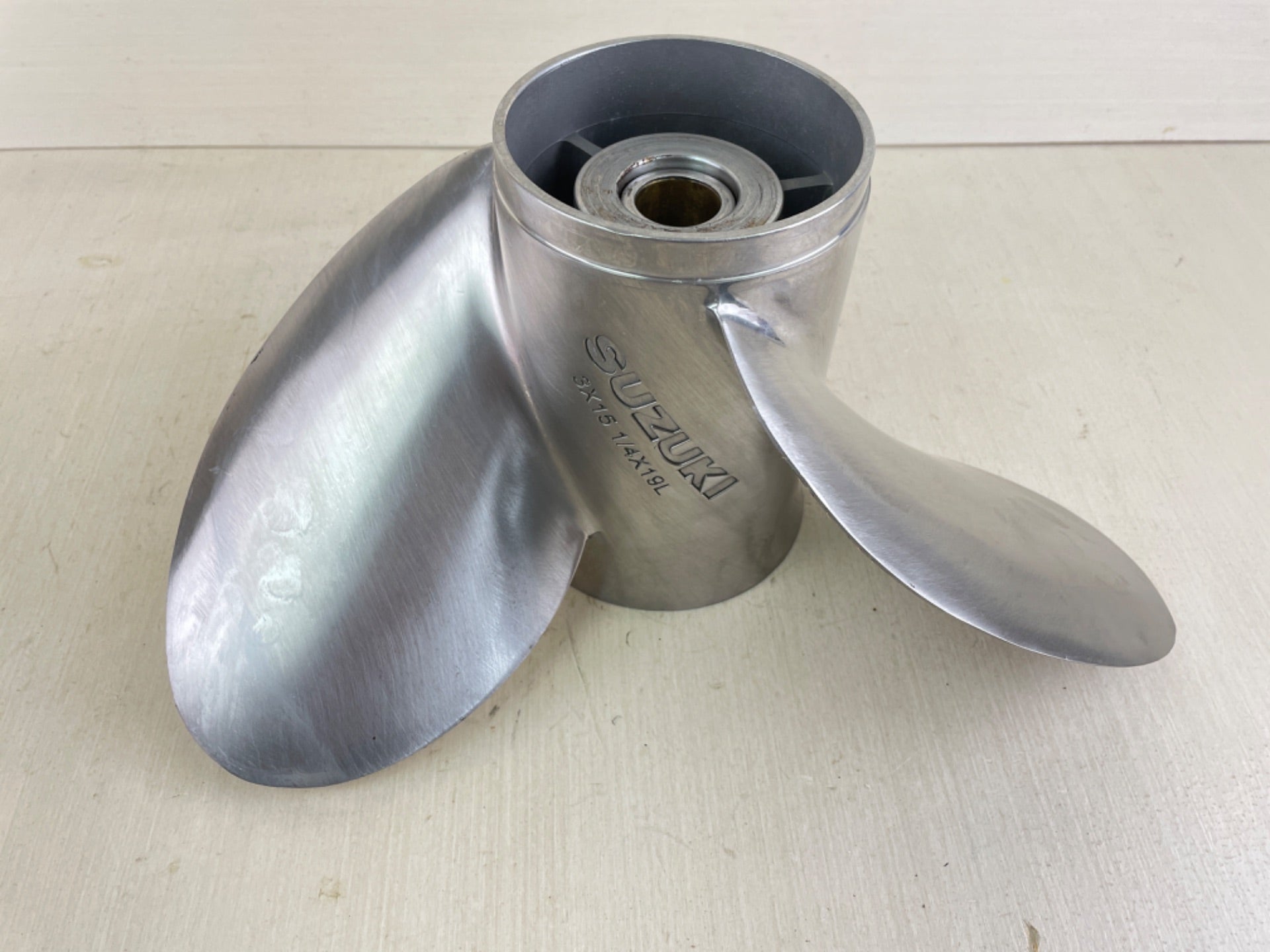 Suzuki Stainless Steel Propeller Prop 15 1/4" x 19P 3 Blade Left Hand