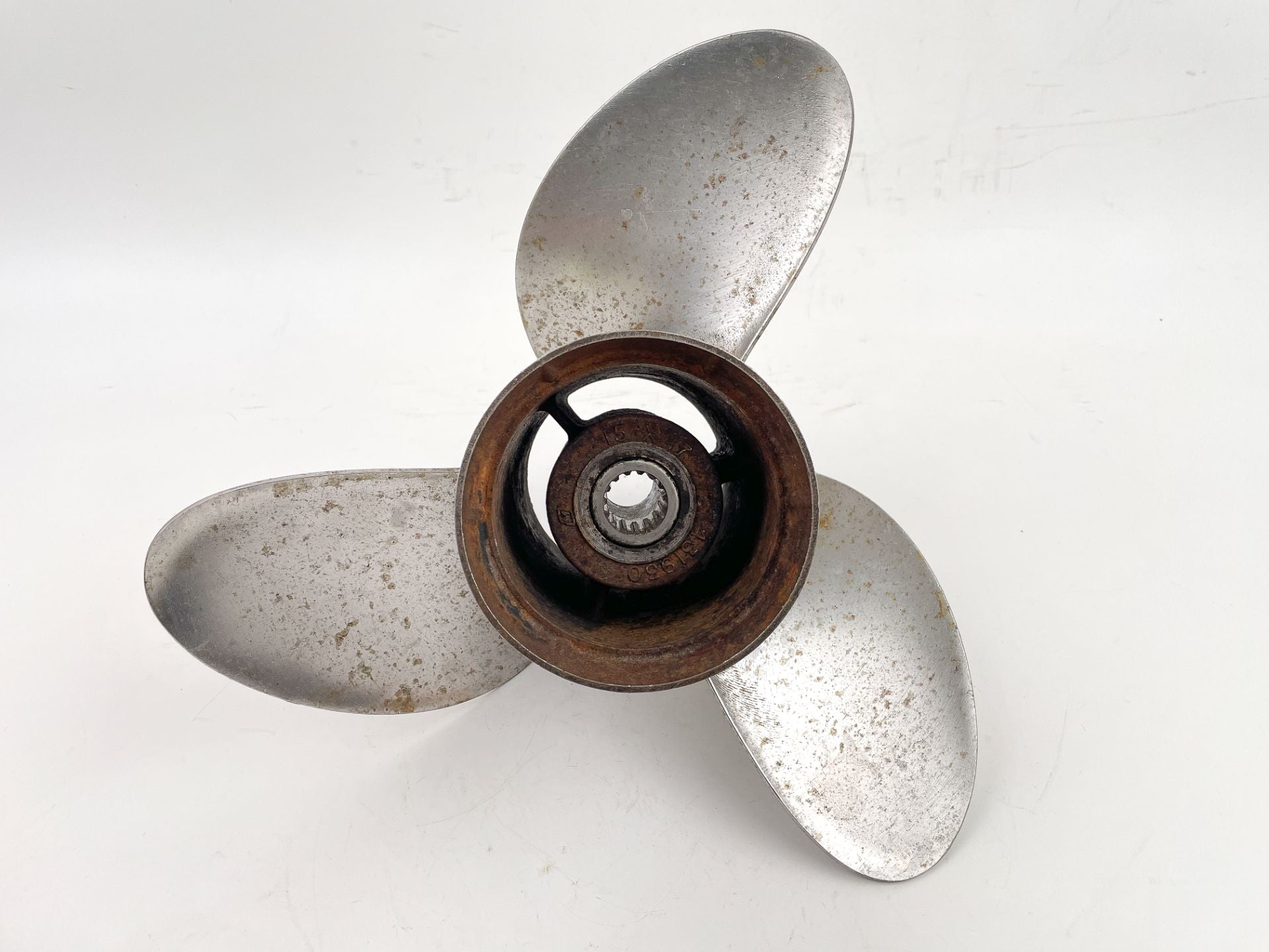 Johnson Evinrude OMC Stainless Steel 3 Blade Prop Propeller 15" x 17P 431930 LH