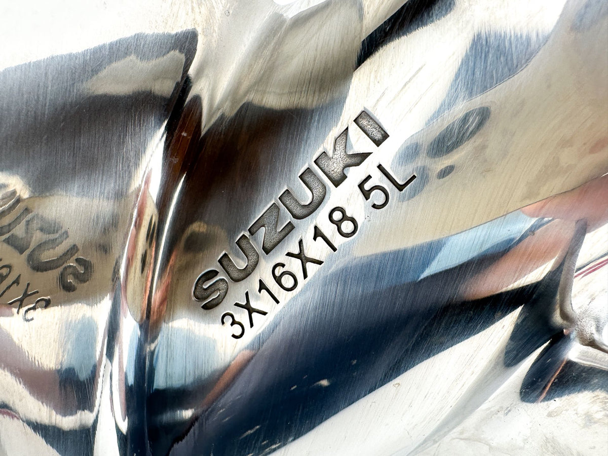 Suzuki Stainless Steel 3 Blade Propeller Prop 16" x 18P Left Hand Counter