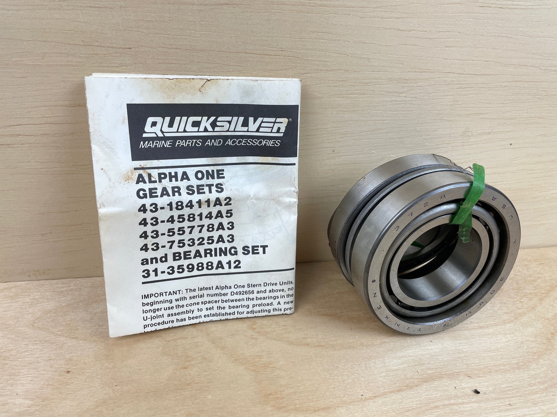 Mercury Quicksilver Bearing Assembly Set 31-35988A 9 Brand New OEM